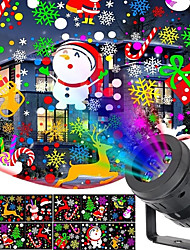 cheap -Christmas Projector Laser Light 4W Snowfall Christmas Tree 16 Patterns Projector Moving Snow Garden Laser Projector Lamp for New Year Party Christmas Colorful Lighting EU US AU UK Plug