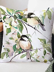 cheap -Floral Botanical Double Side Cushion Cover 1PC Soft Decorative Square Throw Pillow Cover Cushion Case Pillowcase for Bedroom Livingroom Superior Quality Machine Washable Outdoor Cushion for Sofa Couch Bed Chair