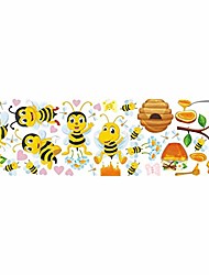 cheap -cartoon bee wall stickers flower beehive wall window decals art decor for kids bedroom nursery