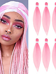 cheap -HAIR CUBE 26 inch Pink Ombre Color Braids Hair Extensions Synthetic Hair Braids Yaki Straight Ombre Pre Stretched Jumbo Braids