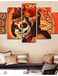 cheap -Halloween Skeleton Wall Art Canvas Prints Painting Artwork Picture Christmas Home Decoration Dcor Rolled Canvas No Frame Unframed Unstretched