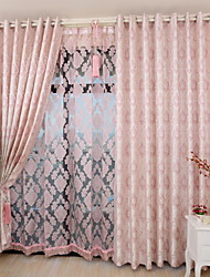 cheap -Two Panel European Style Pink Jacquard Living Room Bedroom Dining Room Children&#039;s Room Curtains