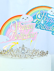 cheap -Birthday Cake Decoration Rainbow Plug-in Ornaments Birthday Cake Insert Baking Accessories