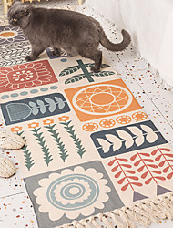 cheap -Nordic cotton and hemp floor mats national style carpet door mats foot mats non slip mats in the door bedroom home Bohemian machine wash