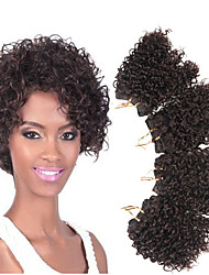 cheap -4 Bundles Hair Weaves African Braids Curly Water Wave Human Hair Extensions Synthetic Hair Wig Accessories Extension Precolored Hair Weaves 8 inch Dark Brown Women Extention Hot Sale