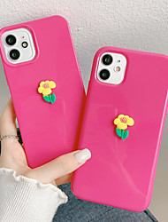 cheap -Phone Case For Apple Back Cover iPhone 12 Pro Max 11 SE 2020 X XR XS Max 8 7 Shockproof Dustproof Solid Colored Flower Silicone