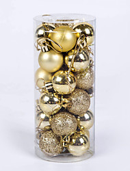cheap -Christmas Balls 24pcs 6cm Christmas Balls Plastic Bright Electroplating Balls Christmas Tree Decorations