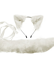 cheap -Hand Made Cosplay Children&#039;s Performance Animation Cute Fox Color Rabbit Fur Animal Ear Hoop Tail Accessories Set