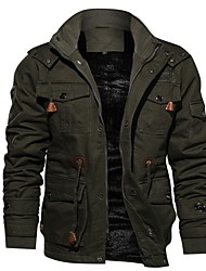 cheap -military Cotton Casual Stand Collar Windbreaker jacket bomber jacket for men winter jacket tactical jacket field jacket mens winter coat gray