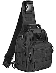 cheap -tactical sling shoulder chest bag,  military molle waterproof multi-functional crossbody shoulder backpack handbag for hiking walking bike riding camping outdoor sports
