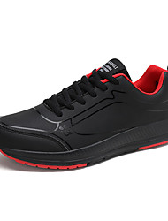 cheap -Men&#039;s Trainers Athletic Shoes Sporty Classic Athletic Outdoor Running Shoes Walking Shoes Leather Nappa Leather Breathable Shock Absorbing Wear Proof Black and White Black / Red Black Fall Spring