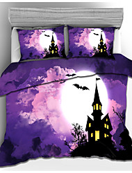 cheap -Halloween Duvet Cover Set Quilt Bedding Sets Comforter Cover Hotel Adult, Queen/King Size/Twin/Single(1 Duvet Cover, 1 Or 2 Pillowcases Shams) 3D Digital Print