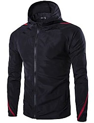 cheap -mens lightweight rain jacket windproof coat top hooded running sport outdoor (l,black)
