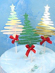 cheap -3pcs Baking Cake Decoration Five-pointed Star Christmas Tree Decoration Card Inserting Card Party Dessert Table Decoration Flag