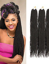cheap -Senegalese Twist Crochet Hair Synthetic hair 50 Colors Avaliable for Women Low Temperature Fiber Synthetic Braiding Hair Extensions 30 Stands/Pack 7 Pack/Lot