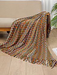 cheap -Aztec Knitted Throw Blankets for Sofa Couch Chair Bed Decorative with Tassel Nordic Rustic Style Indian Bohemia Soft Fluffy 130*170cm