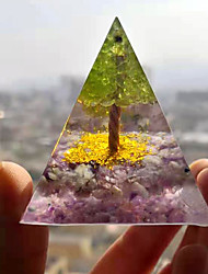 cheap -7 Chakra Crystal Tree of Life Orgone Pyramid Kit EMF Protection Meditation Yoga Energy Generator home decor