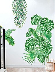cheap -Monstera Leaf Tropical Vibrant Fresh Leaves Posters Vinyl Green Plants Wall Decals Wall Stickers Wall Art Murals Nursery Office Wall Stickers 45*60cm For Bedroom Living Room