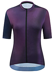 cheap -CAWANFLY Women&#039;s Short Sleeve Cycling Jersey Bike Tracksuit Jersey Top Road Bike Cycling Dark Purple Polyester Breathable Quick Dry Sports Clothing Apparel / Micro-elastic / SBS Zipper