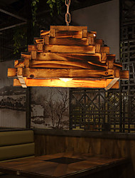 cheap -LED Pendant Light 40 cm Island Design Pendant Light Wood / Bamboo Vintage Style Vintage Country 220-240V