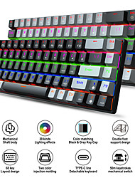 cheap -HXSJ V800 USB Wired Mechanical Keyboard STANDARD FEATURES Gaming Multicolor Backlit 68 pcs Keys