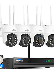 economico -hiseeu kit cctv per telecamera di sorveglianza wireless 8ch 3mp con monitor per set di sistemi di telecamere di sicurezza per esterni 1536p 3mp