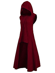 cheap -Women&#039;s A Line Dress Midi Dress Pink Wine Dark Green Brown Navy Blue Sleeveless Solid Color Ruched Fall Winter Hooded Casual 2022 S M L XL XXL 3XL 4XL 5XL