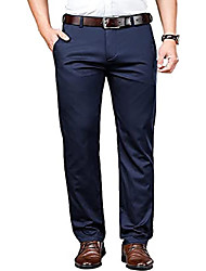 cheap -men&#039;s straight fit hidden expandable waist casual pants|washed cotton flat front breathable pants with zipper closure for summer