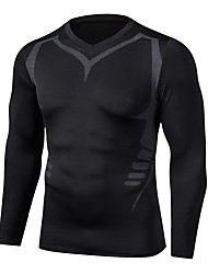 cheap -Men&#039;s Long Sleeve Workout Tops Compression Clothing Athletic Athleisure Winter Moisture Wicking Breathable Soft Fitness Gym Workout Running Walking Jogging Sportswear Normal Black Activewear / Pro