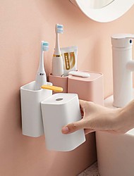 economico -set di tazze per spazzolino da denti a parete combinazione di aspirazione magnetica per gargarismi per uso domestico ripiano antipolvere capovolto