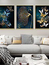 cheap -Wall Art Canvas Poster Painting Artwork Picture Abstract Butterfly Gold Home Decoration Dcor Rolled Canvas No Frame Unframed Unstretched