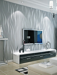 cheap -Wallpaper Wall Covering Sticker Film Peel and Stick Removable Modern Silver Non Woven Home Decor 53*950cm