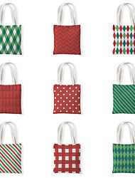 cheap -Fashionable Canvas Shoulder storage Bag Christmas gym reusable portable grocery shopping cloth book tote 33*37 cm