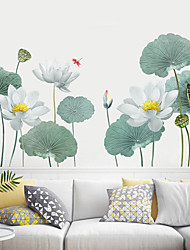 cheap -lotus wall stickers wallpaper self-adhesive bedroom decorations living room sofa tv background wall stickers