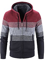 hooded long sleeve knitted cardigan sweater outerwear