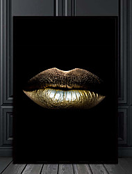 cheap -Wall Art Canvas Prints Painting Artwork Picture  gold lips Home Decoration Decor Rolled Canvas No Frame Unframed Unstretched