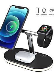 cheap -15 W Output Power USB 3 in 1 Wireless Chargers Wireless Charger Portable Short Circuit Protection over current protection CE Certified For Apple Watch AirPods iPhone 13 mini Pro Max