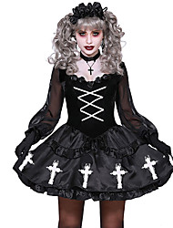 cheap -Ghost Bride Costume Vampire Dress Party Prom Dress Teen Adults&#039; Women&#039;s Gothic Halloween Festival / Holiday Tulle In Red Easy Carnival Costumes