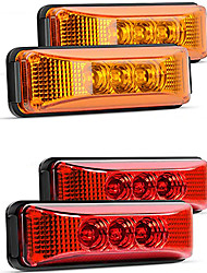 cheap -OTOLAMPARA 2PCS 3.9 Inch 30W LED Truck Trailer Amber Light Front Rear LED Side Marker Lights Red Lightness Tail Lamp Perfect Sealed Waterproof Surface Mounted LED Marker Light