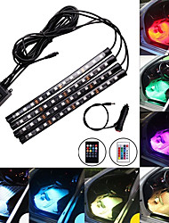 cheap -1 set Car styling Foot Light Interior Wireless Remote/Music/Voice Control Decoration Light Cigarette LED Atmosphere RGB LampStrip