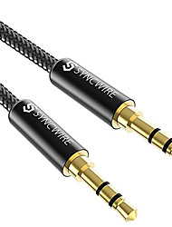 cheap -OTOLAMPARA 3.5mm Nylon Braided Auxiliary Cable 3.3 Feet/1M High-Fidelity Audio Auxiliary Input Adapter Male to Male AUX Cable Suitable for Headphones Cars Home Audio Speakers