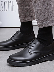 cheap -Men&#039;s Oxfords Business Classic Chinoiserie Daily Leather Breathable Shock Absorbing Wear Proof Black Fall Spring