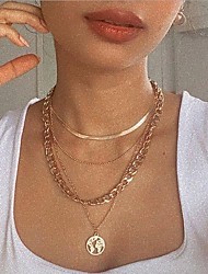 cheap -Pendant Necklace Necklace Women&#039;s Stacking Stackable Maps Unique Design Fashion Punk European Trendy Cool Gold 39-55 cm Necklace Jewelry for Wedding Street Gift Daily Festival