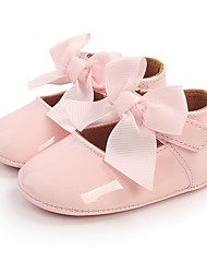 cheap -Girls&#039; Flats Toddler Shoes Baby Shoes First Walkers Synthetics Cute Casual / Daily First Walker(9m-2ys) Infants(0-9m) Indoor Walking Indoor Bowknot Red Pink Gold Spring Summer / Rubber