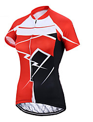 cheap -CAWANFLY Women&#039;s Short Sleeve Cycling Jersey Bike Tracksuit Jersey Top Road Bike Cycling Red White Polyester Breathable Quick Dry Sports Clothing Apparel / Micro-elastic / SBS Zipper / Italian Fabric