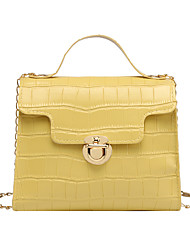 cheap -Women&#039;s Handbags Crossbody Bag PU Leather Chain Crocodile Daily Office &amp; Career Green Black Pink Milky White