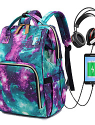 cheap -Unisex Backpack School Bag Rucksack 3D Nylon 3D Print Galaxy Large Capacity Waterproof Zipper School Daily Outdoor Blue Purple Pink