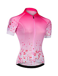 cheap -CAWANFLY Women&#039;s Short Sleeve Cycling Jersey Bike Tracksuit Jersey Top Road Bike Cycling Rosy Pink Polyester Breathable Quick Dry Sports Clothing Apparel / Micro-elastic / SBS Zipper / Italian Fabric