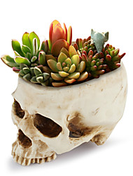 cheap -Resin Crafts Human tooth Skull Fossil Teaching Skeleton Model Halloween Home Office Flower Pot Planter Skull Pot Decoration