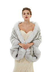 cheap -Sleeveless Shawls Faux Fur Wedding / Party / Evening Women&#039;s Wrap With Solid